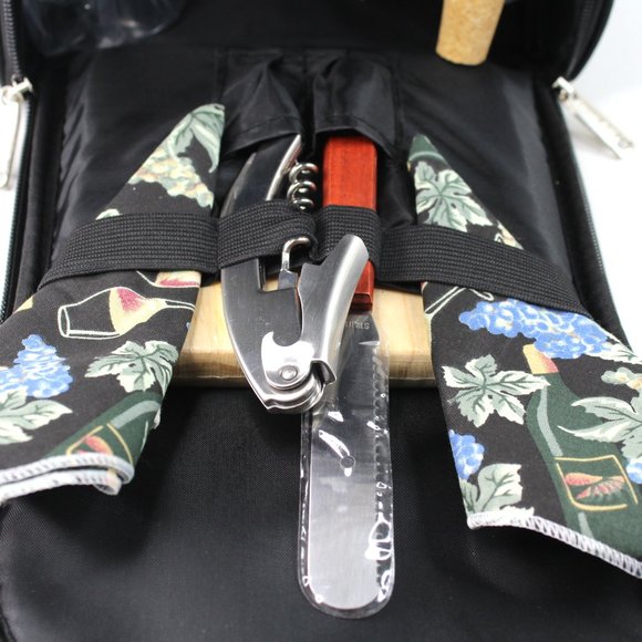 Picnic On The Go Insulted Black Tote Bag 2Person - Picture 3 of 10